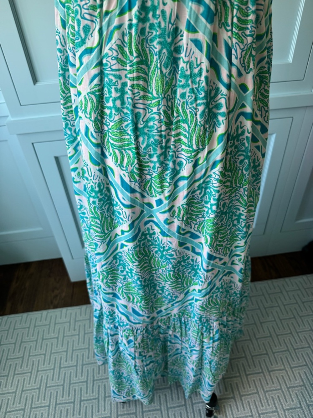 Like new Lilly Pulitzer maxi dress with Teal, pink, green pastels. - Picture 8 of 10